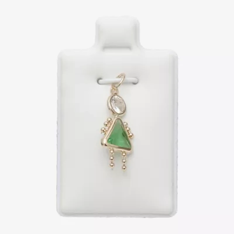 10K Gold August Birthstone Babies Girl Charm