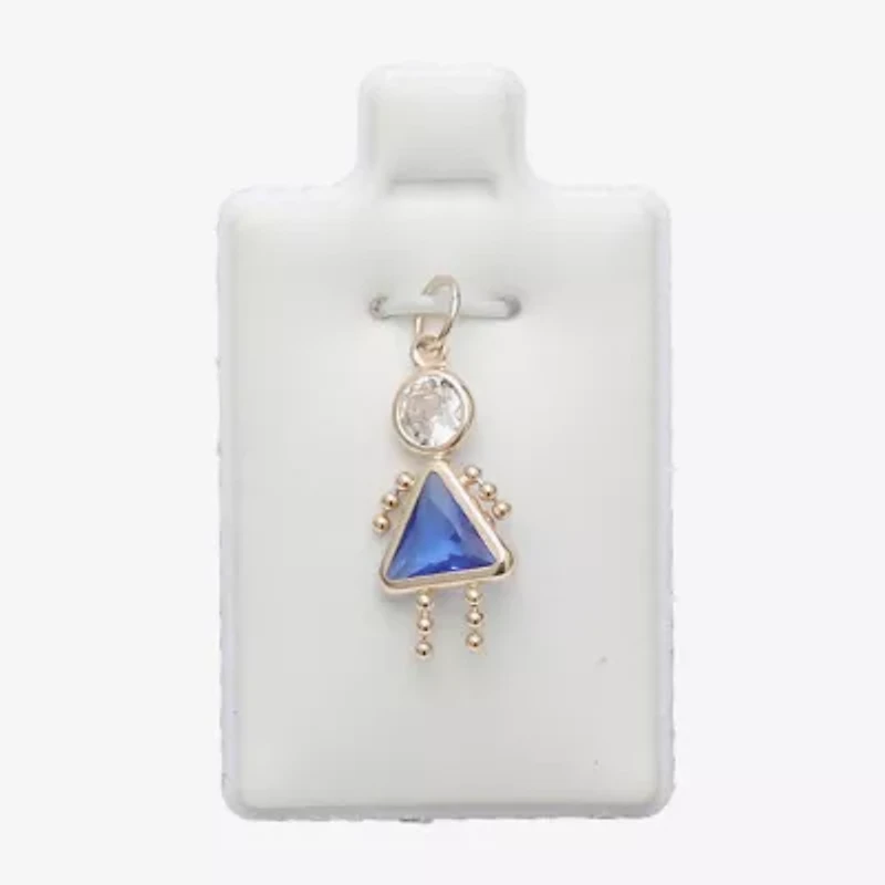10K Gold September Birthstone Babies Girl Charm