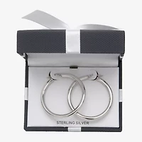 Womens Sterling Silver 44.5mm Round Hoop Earrings