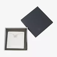 Diamonart Womens White Cubic Zirconia Sterling Silver Butterfly 18 Inch Pendant Necklace