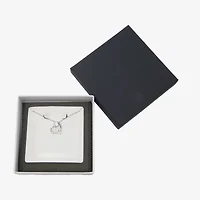 Diamonart "Mom" Womens White Cubic Zirconia Sterling Silver Heart 18 Inch Pendant Necklace