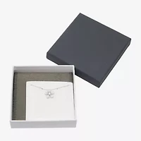 Diamonart Womens White Cubic Zirconia Sterling Silver Flower 18 Inch Pendant Necklace