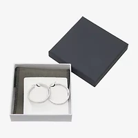 Sterling Silver Crystal In/Out Hoop Earrings