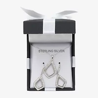 Womens White Crystal Sterling Silver 2-pc. Jewelry Set