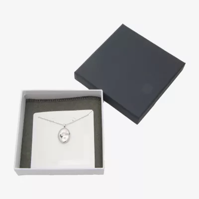 "Mom" Womens Sterling Silver 18 Inch Locket Necklace