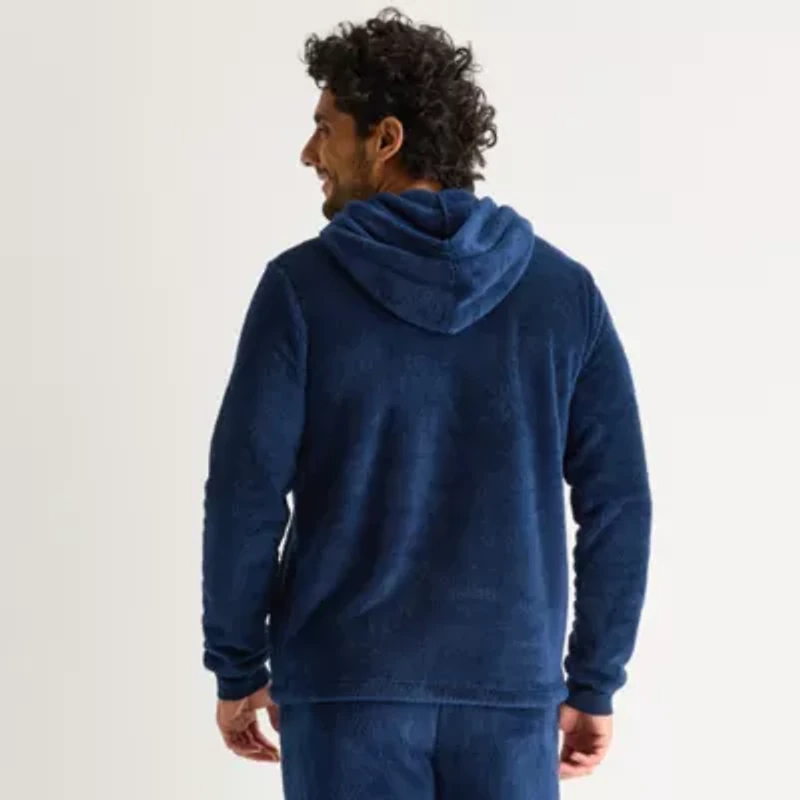 St. John's Bay Plush Mens Hooded Long Sleeve Pajama Top