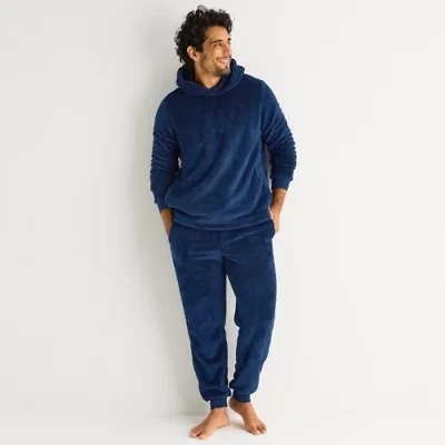 St. John's Bay Plush Mens Hooded Long Sleeve Pajama Top