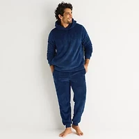 St. John's Bay Plush Mens Hooded Long Sleeve Pajama Top