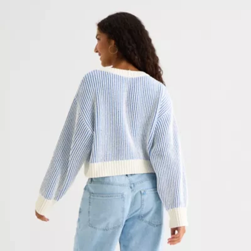 Arizona Juniors Womens Crew Neck Long Sleeve Pullover Sweater