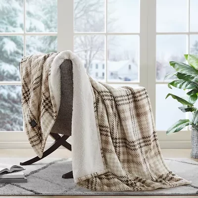 Beautyrest Plush Faux Sherpa Electric Throw