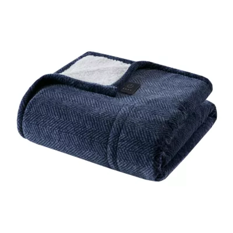 Beautyrest Plush Faux Sherpa Heated Throw