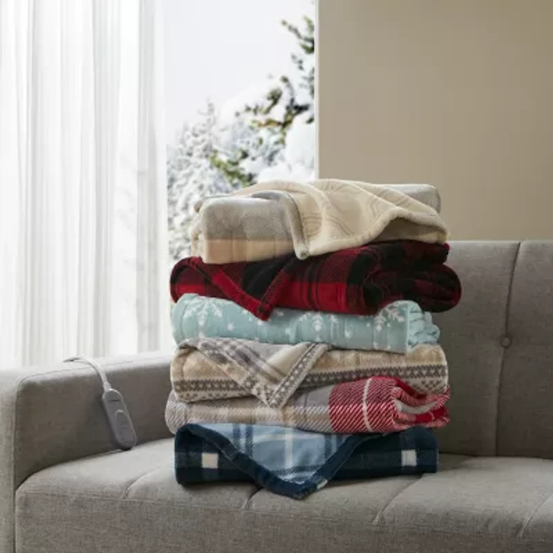 Beautyrest Ultra-Soft Plush Reversible Electric Throw