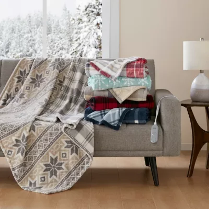 Beautyrest Ultra-Soft Plush Reversible Electric Throw