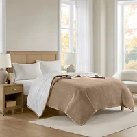 Beautyrest Heated Waffle Plush Blanket