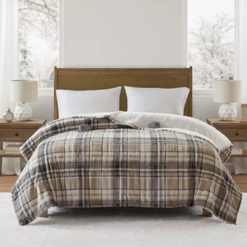 Beautyrest Velour Sherpa Heated Electric Blanket