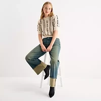 a.n.a Womens Crew Neck Short Sleeve Pullover Sweater