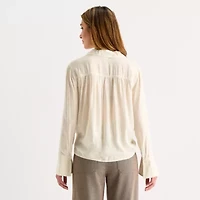 a.n.a Womens V Neck Long Sleeve Blouse