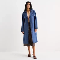 a.n.a Womens Denim Belted Midweight Trench Coat