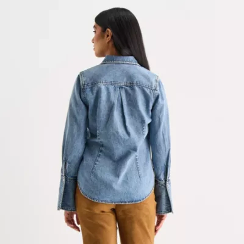 a.n.a Womens Long Sleeve Blouse