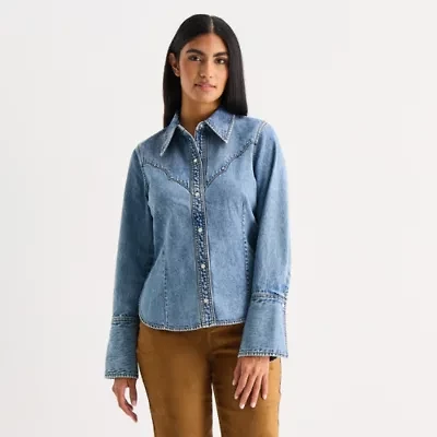 a.n.a Womens Long Sleeve Blouse