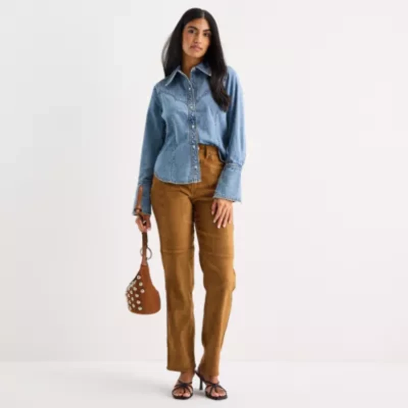 a.n.a Womens Long Sleeve Blouse