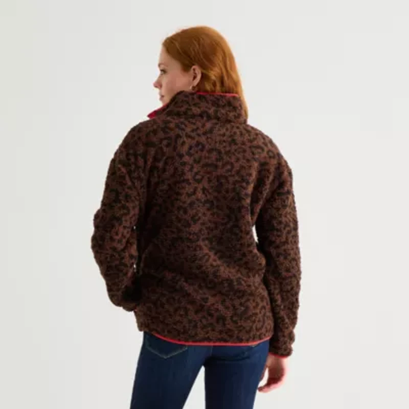 St. John's Bay Womens Mock Neck Long Sleeve Sweatshirt