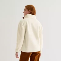 St. John's Bay Womens Mock Neck Long Sleeve Sweatshirt