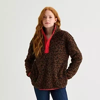 St. John's Bay Womens Mock Neck Long Sleeve Sweatshirt