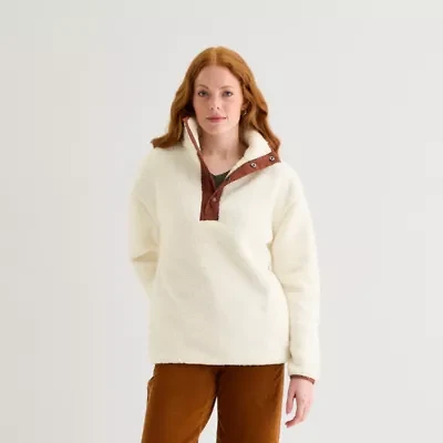 St. John's Bay Womens Mock Neck Long Sleeve Sweatshirt