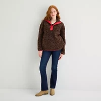St. John's Bay Womens Mock Neck Long Sleeve Sweatshirt