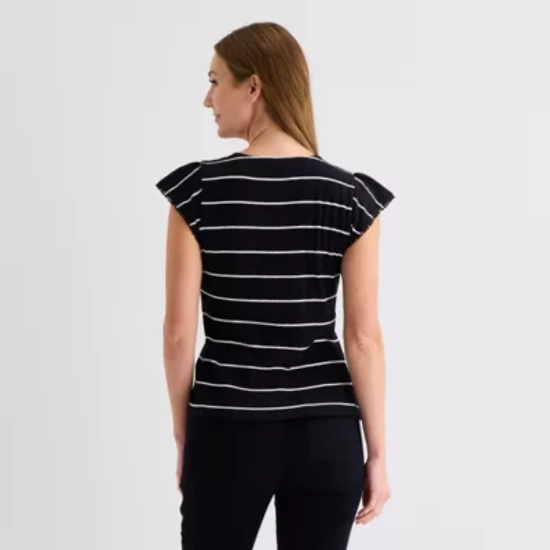 Liz Claiborne Womens Crew Neck Short Sleeve T-Shirt