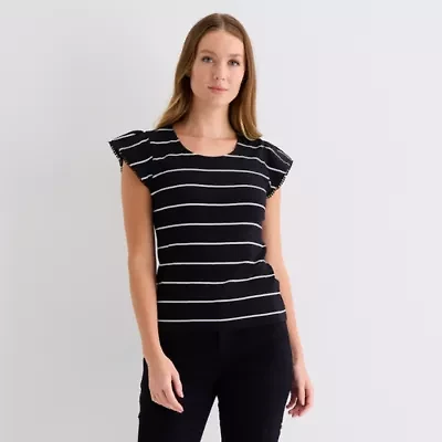 Liz Claiborne Womens Crew Neck Short Sleeve T-Shirt