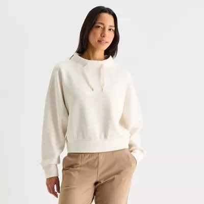 Stylus Womens Funnel Neck Long Sleeve Sweatshirt