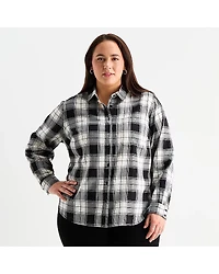 St. John's Bay Womens Plus Long Sleeve Blouse
