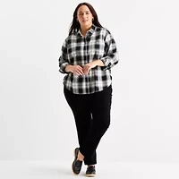 St. John's Bay Womens Long Sleeve Plus Blouse