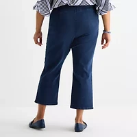 Liz Claiborne Womens Bootcut Mid Rise Plus Cropped Pant