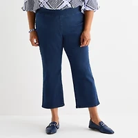 Liz Claiborne Womens Bootcut Mid Rise Plus Cropped Pant
