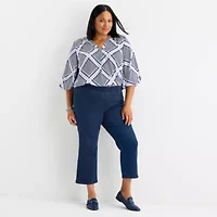 Liz Claiborne Womens Bootcut Mid Rise Plus Cropped Pant