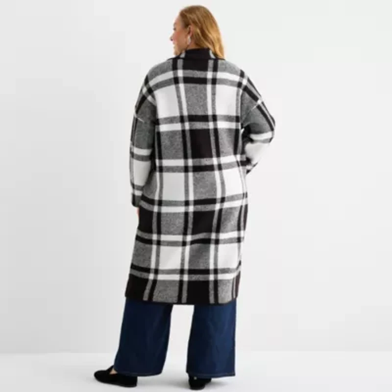 Liz Claiborne Coatigan Womens Midweight Plus Topcoat Coat