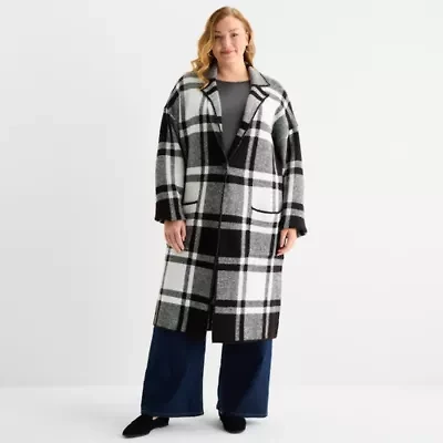 Liz Claiborne Coatigan Womens Midweight Plus Topcoat Coat