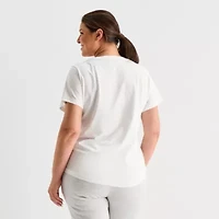 PUMA Womens Crew Neck Short Sleeve Active Plus T-Shirt