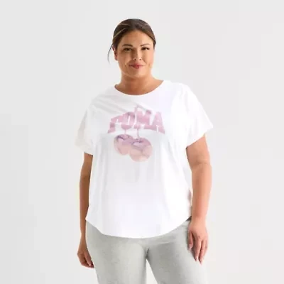 PUMA Womens Crew Neck Short Sleeve Active Plus T-Shirt