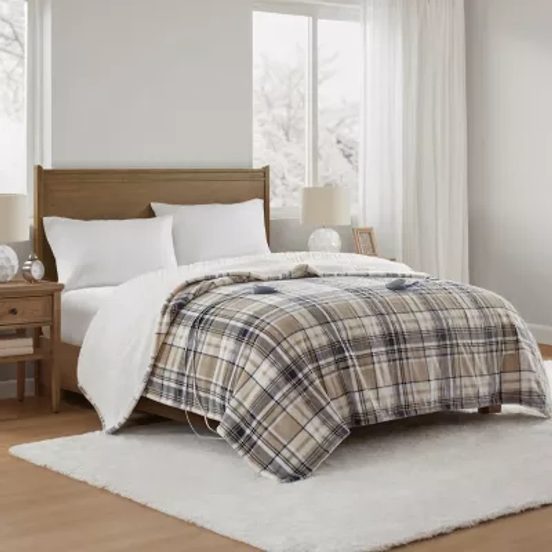 Beautyrest Velour Sherpa Electric Heated Blanket