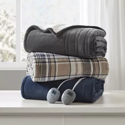 Beautyrest Velour Sherpa Heated Electric Blanket