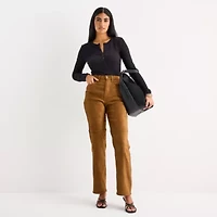 a.n.a Womens Long Sleeve Regular Fit Tall Henley Shirt