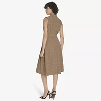 Marc New York Womens Sleeveless Plaid Midi Fit + Flare Dress