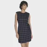 Marc New York Womens Sleeveless Windowpane Sheath Dress