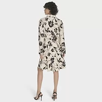 Marc New York Womens Long Sleeve Floral Shirt Dress