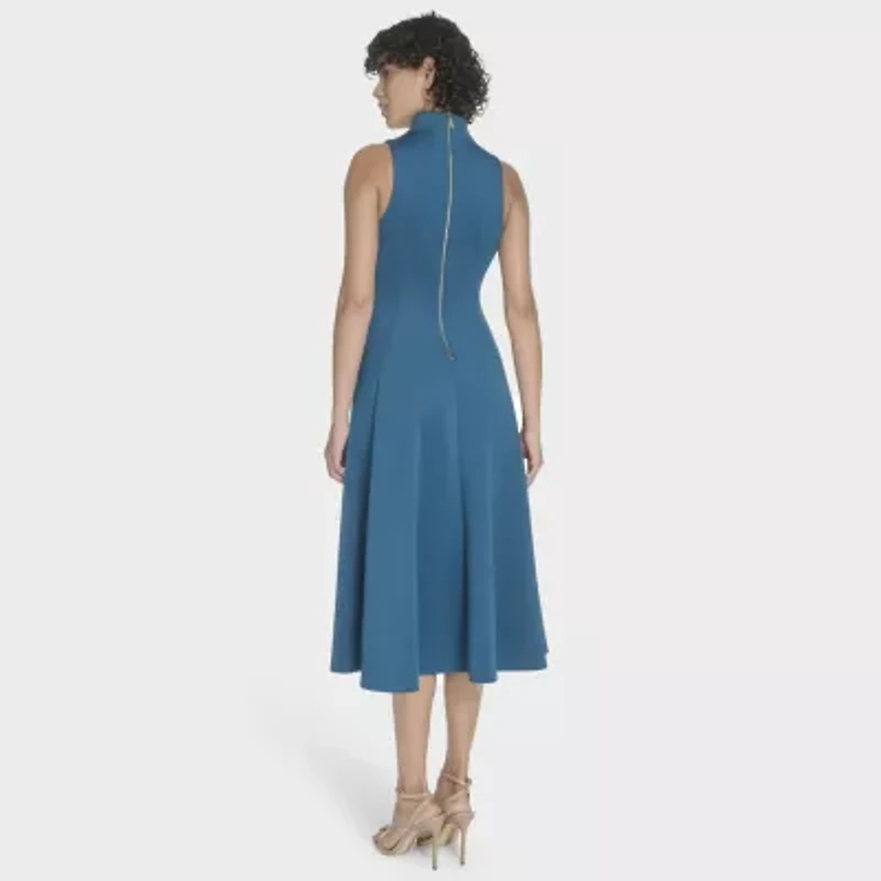 Marc New York Womens Sleeveless Midi Fit + Flare Dress
