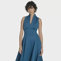 Marc New York Womens Sleeveless Midi Fit + Flare Dress